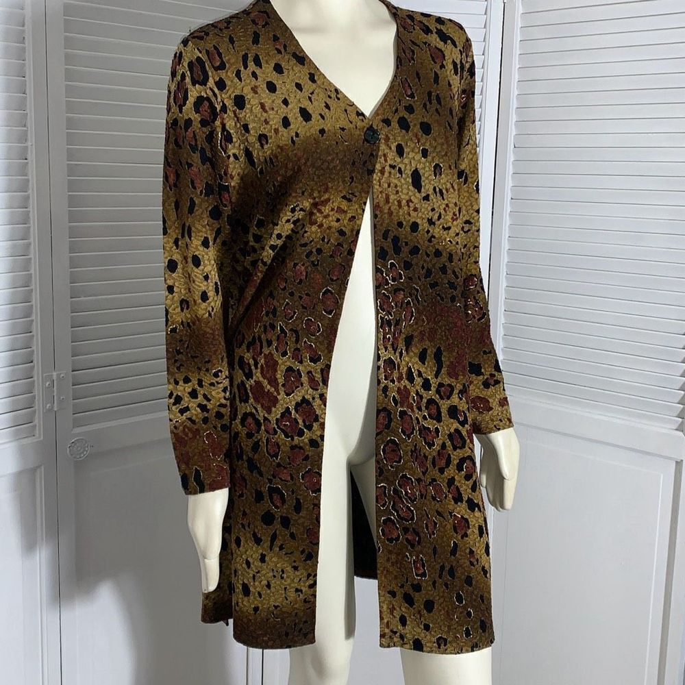 Vintage animal‎ print Laura Ashley long cardigan Médium